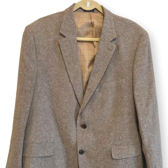 Stafford Tailored Culture Tan Sport Coat Two Button Linen/Cotton 44S Immaculate! - Picture 1 of 12
